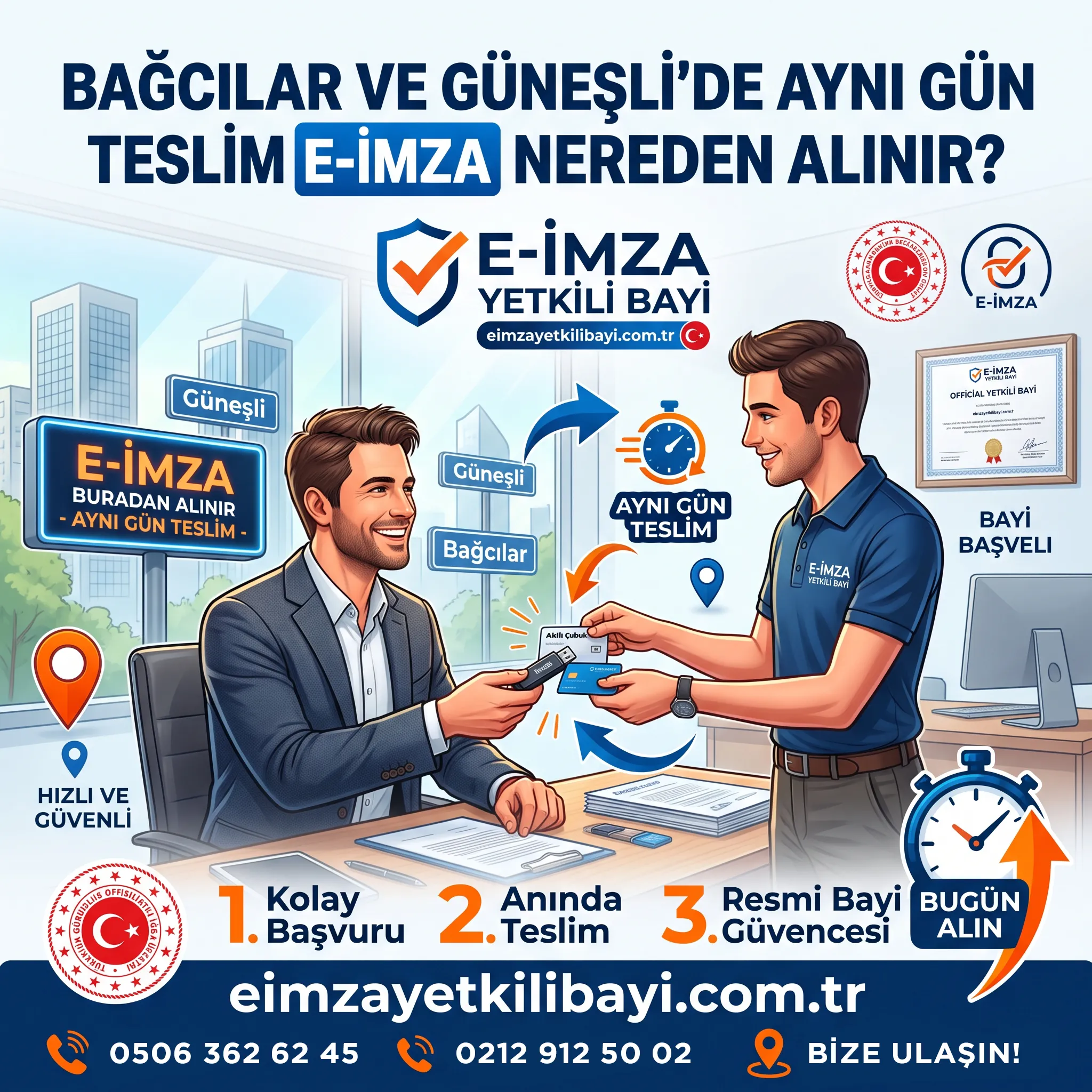 Bağcılar ve Güneşli'de Aynı Gün Teslim E-İmza Nereden Alınır?